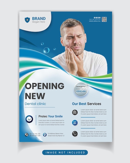 Dental flyer and health care social media Flat dentist banner design