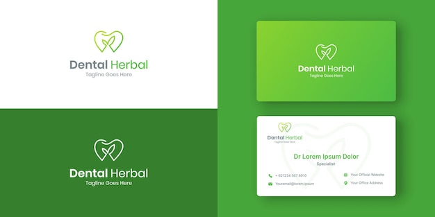 Dental herbal nature clinic logo template