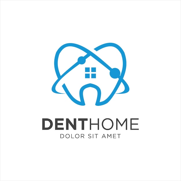 Dental house logo design editable modern Vector