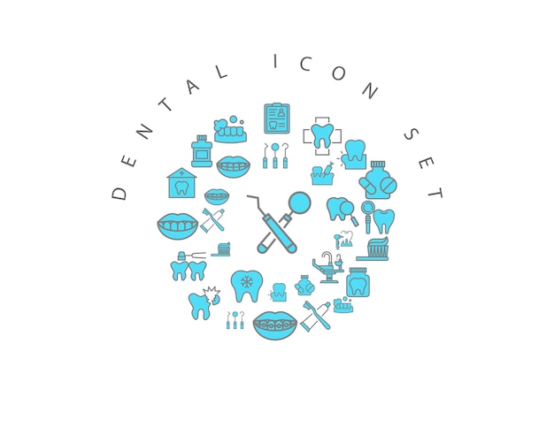 Vector dental icon set design