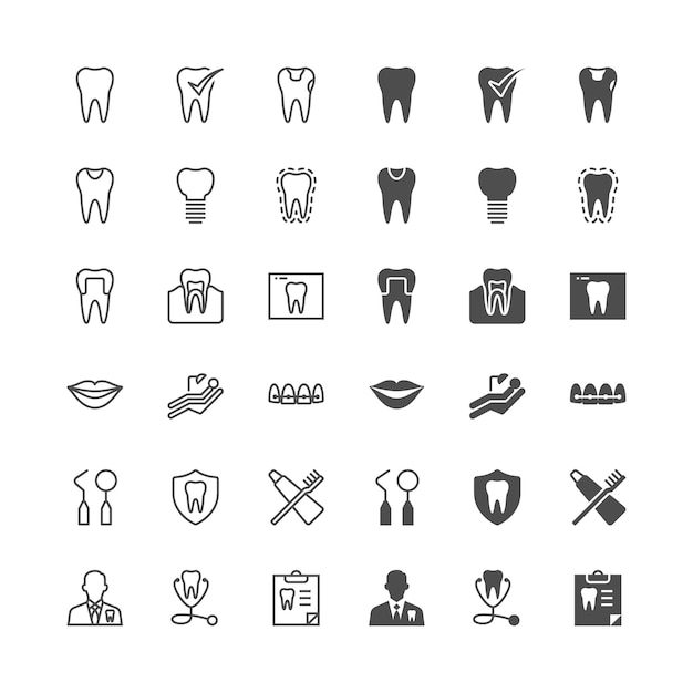 Dental icons included normal and enable state