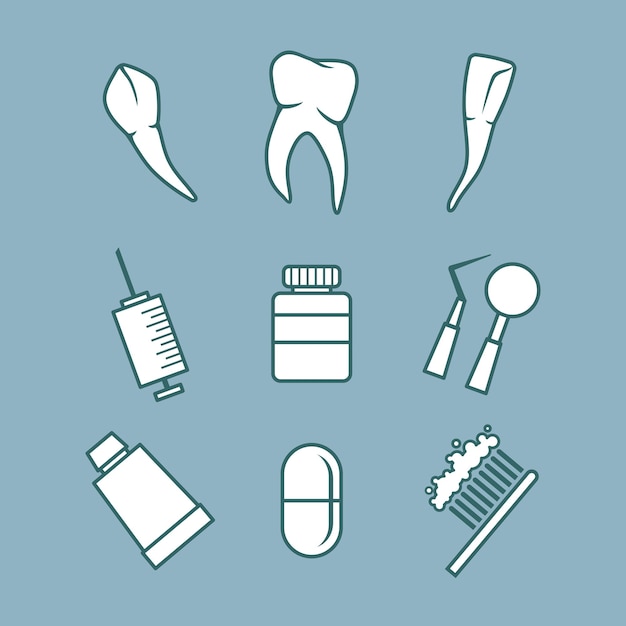 Dental icons set