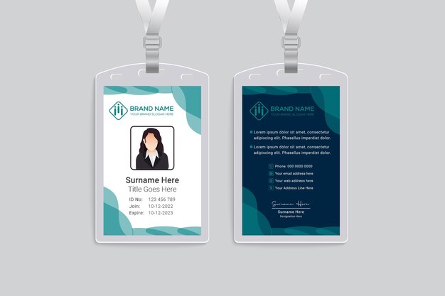 Vector dental id card template design