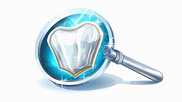 Vector dental illustration of protected tooth