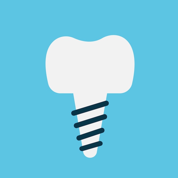 Dental implant Vector flat style