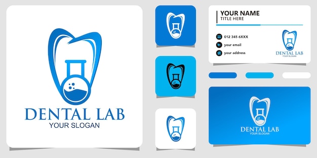 Dental Lab logo with lie art and business card