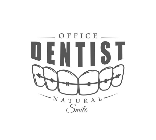 Vector dental label isolated on white background design element vector illustration