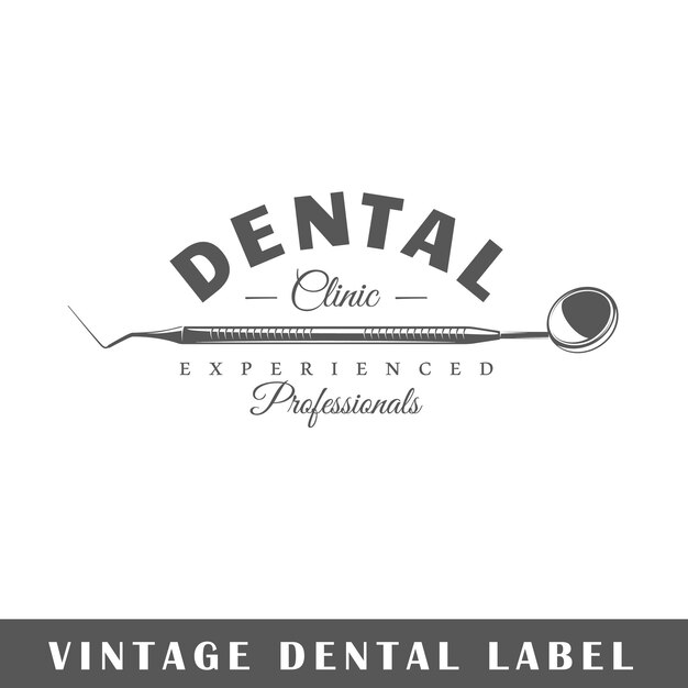 Vector dental label isolated on white background design element vector illustration