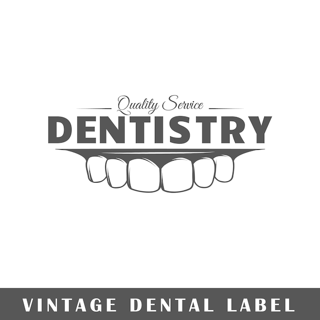 Vector dental label isolated on white background