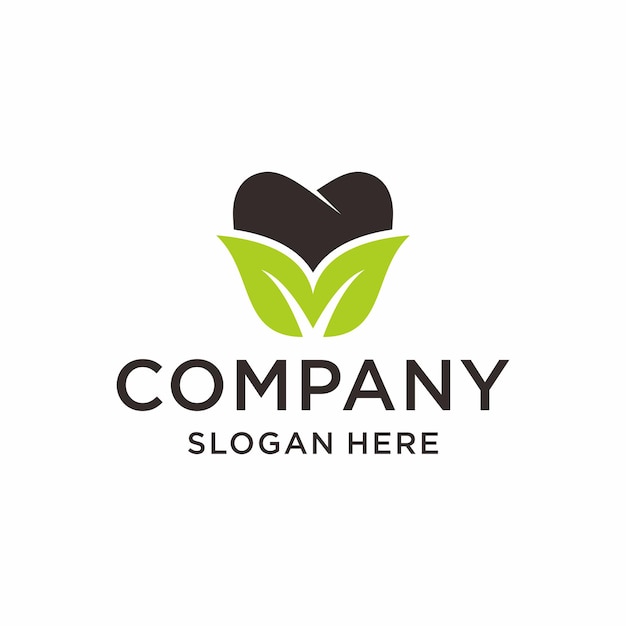 Dental leaf logo template