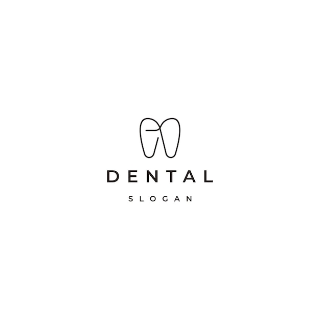 Dental line art logo design template