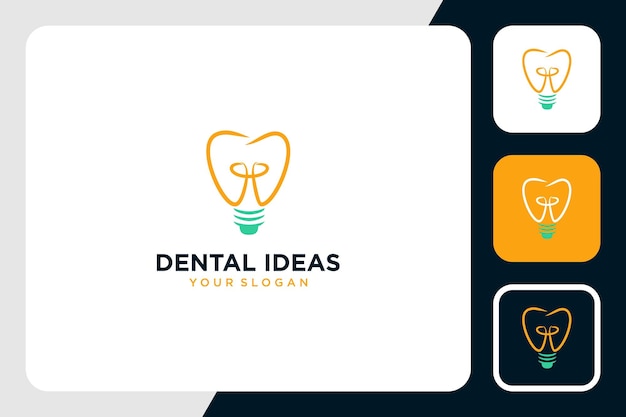 dental logo design with inspirational ideas and bulbs