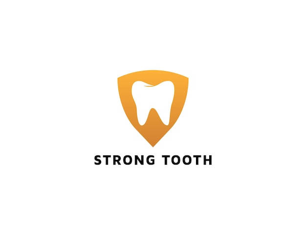 Dental logo design with shield illustration