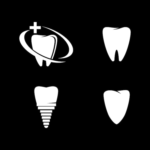 Dental logo template vector illustration flat design