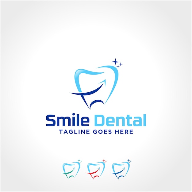 dental logo vector illustration of a smiling tooth template