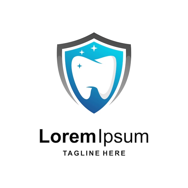 Dental logo with shield concept