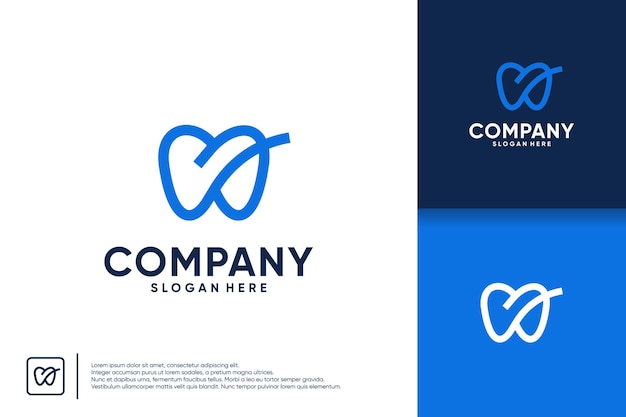 Dental logo with simple lines suitable for dentistry practice logo design illustration