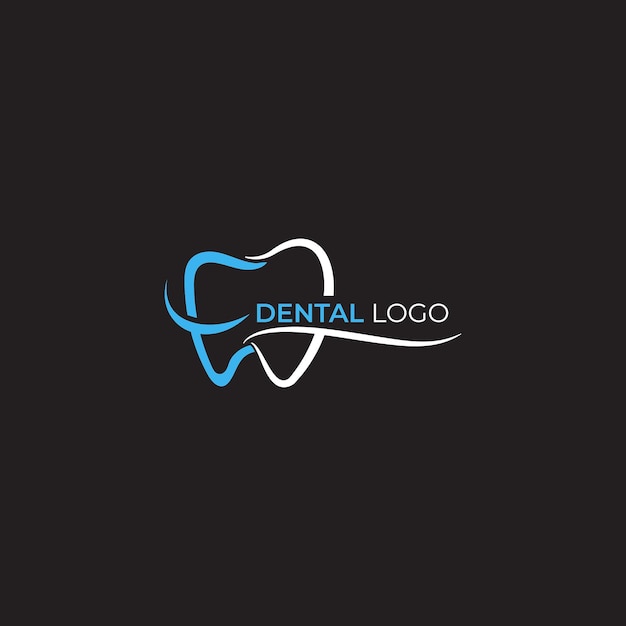 Dental logo with a tooth in blue and white