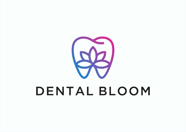 Dental lotus logo design vector silhouette illustration