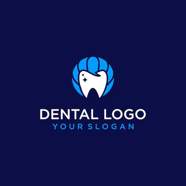 Dental modern logo design with care inspiration