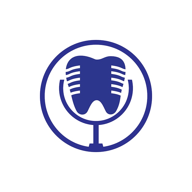 Dental podcast vector logo design template