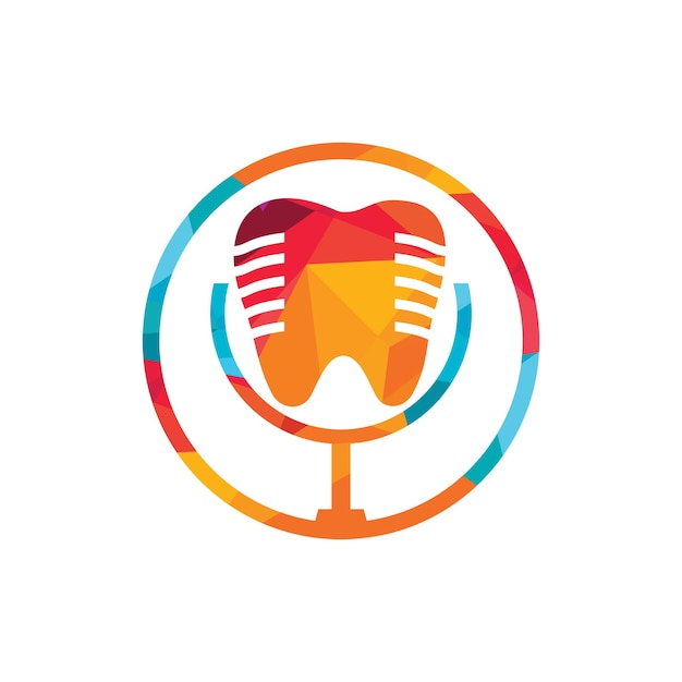 Dental podcast vector logo design template