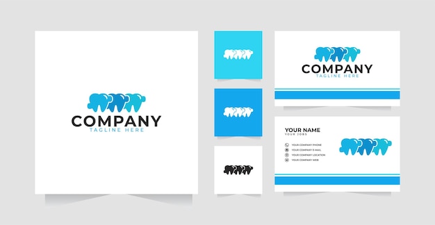 Dental puzzle logo design inspiration and business card