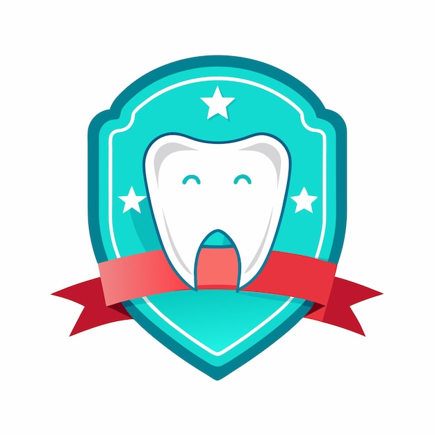 Vector dental sad logo template vector icon realistic simple tooth cartoon badge design