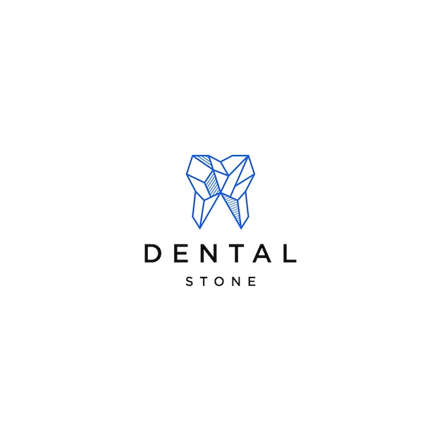 Dental stone line art logo icon design template