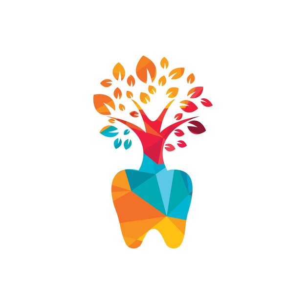 Dental tree vector logo design template