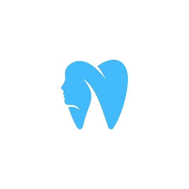 dental white face logo. simple minimalist health care inspiration vector design.