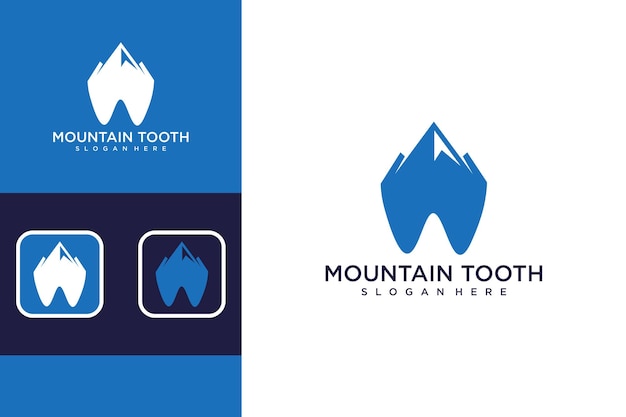 dental with mountain logo design