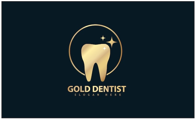 Dentist care creative concept. Luxury style logo design template