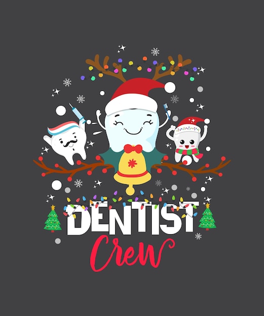 Dentist Christmas Crew Funny Dental Tshirt