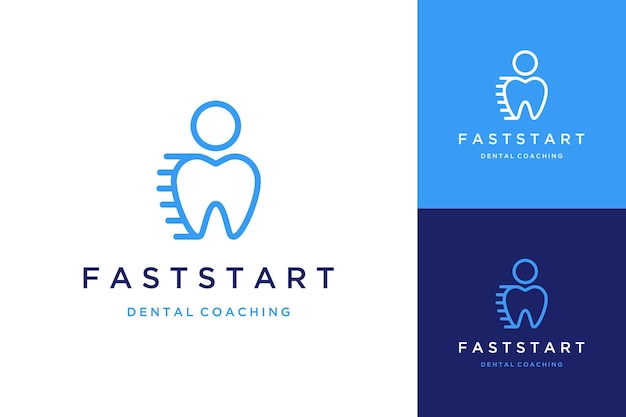 Dentist or dental logo design with humans and speed