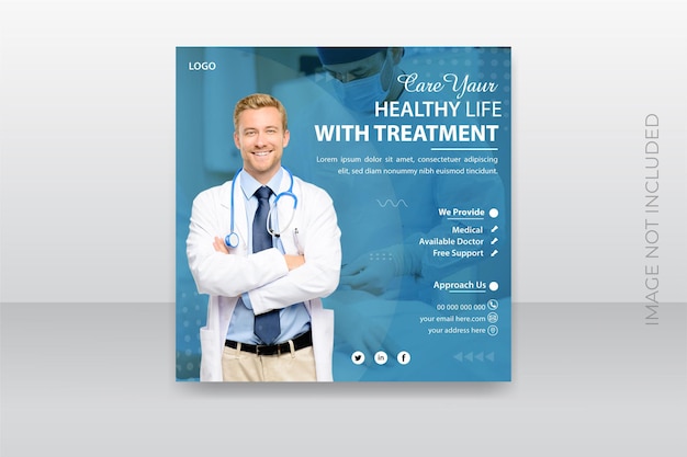 Dentist and health care social media and banner template