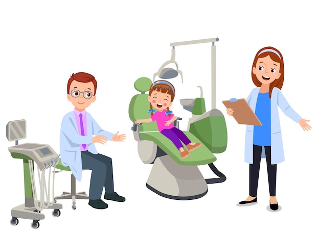 Vector dentist isolated cartoon vector illustrations