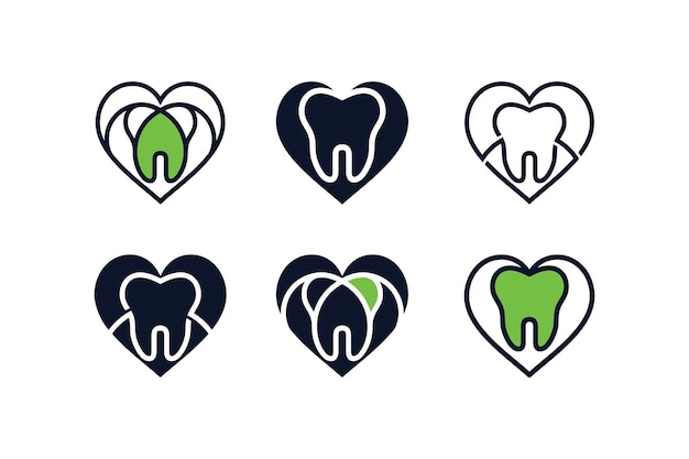 Dentist logo collection with creative unique design vector