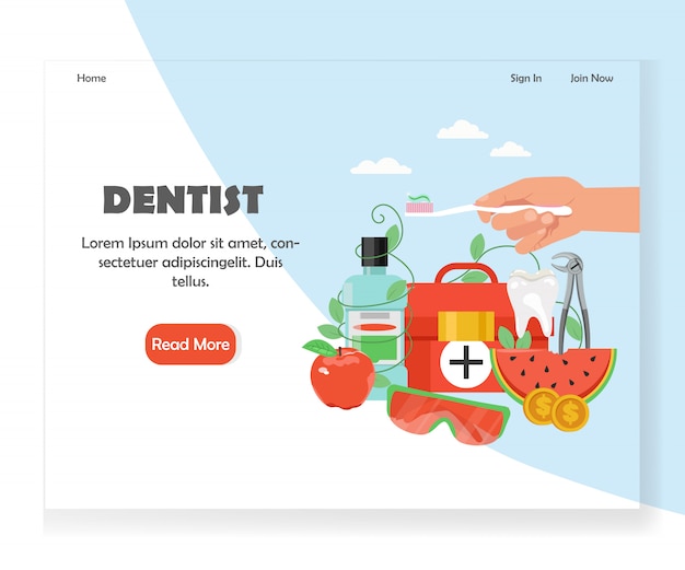  dentist website landing page design template