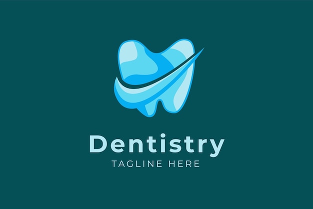 Dentistry modern logo template tooth with Correct symbol