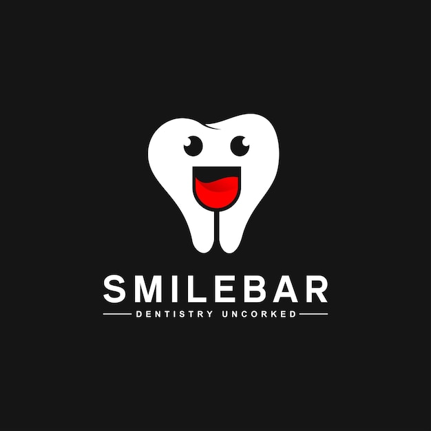 Dentistry smile glass wine and bar logo inspiration