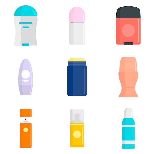 Deodorant icons set