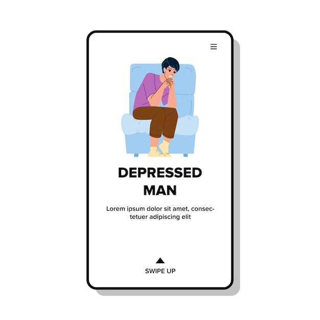 Depressed man vector