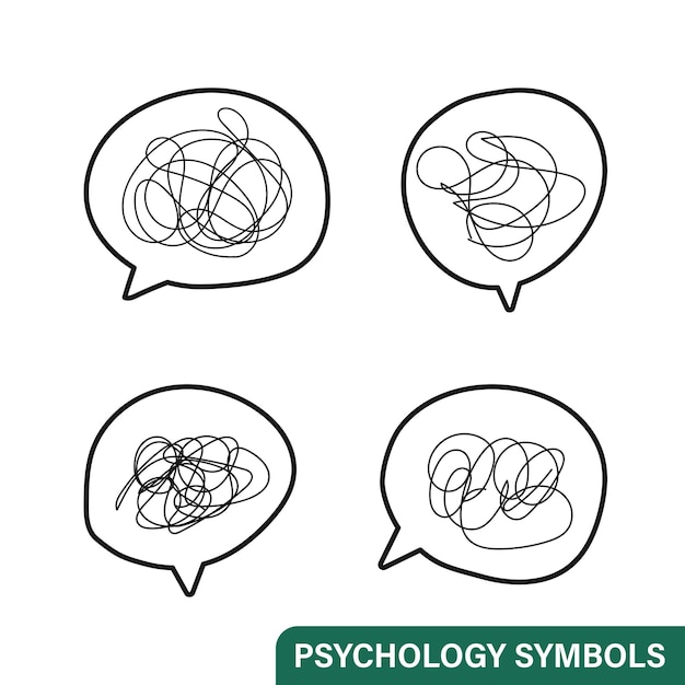 Depressed symbols bad mood psychological disorder depression icon set