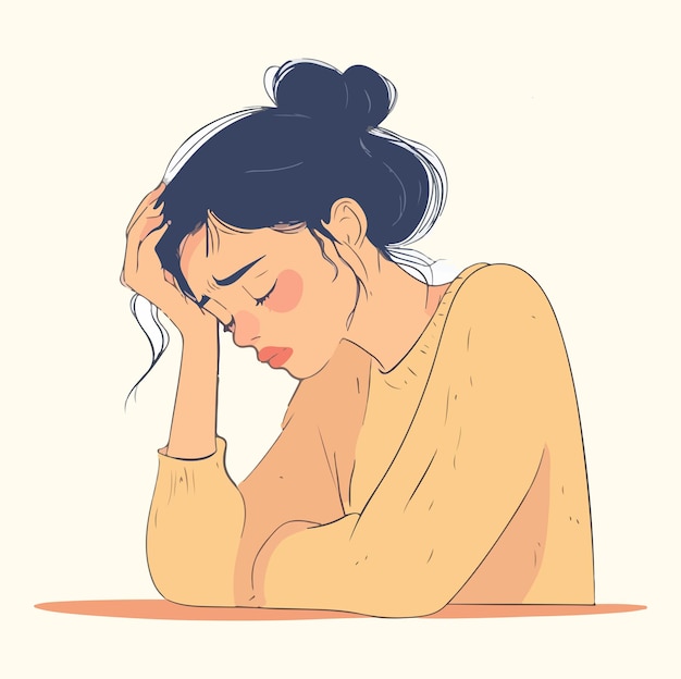 Vector a depressed woman illustration