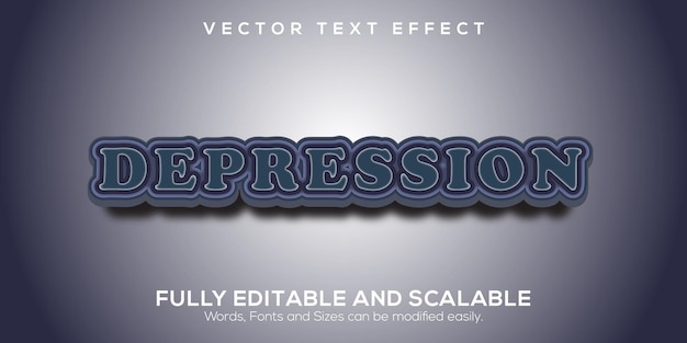 Vector depression text style effect