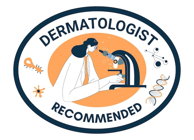 Dermatologist recommended label or banner vector