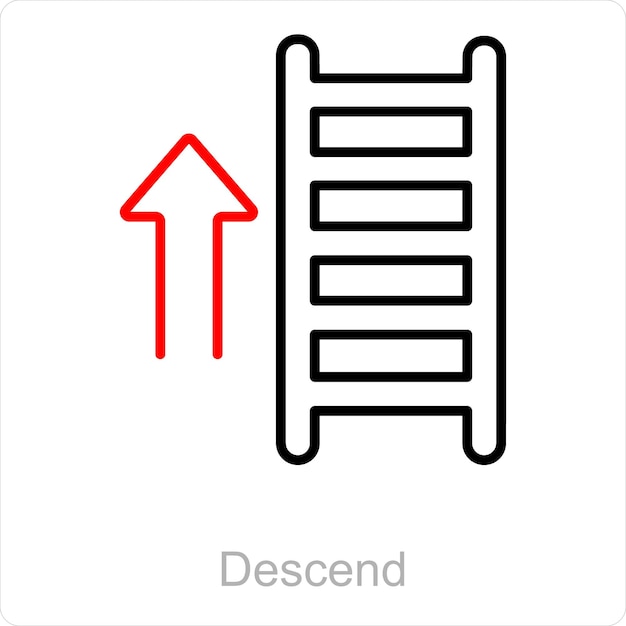 Descend and way icon concept