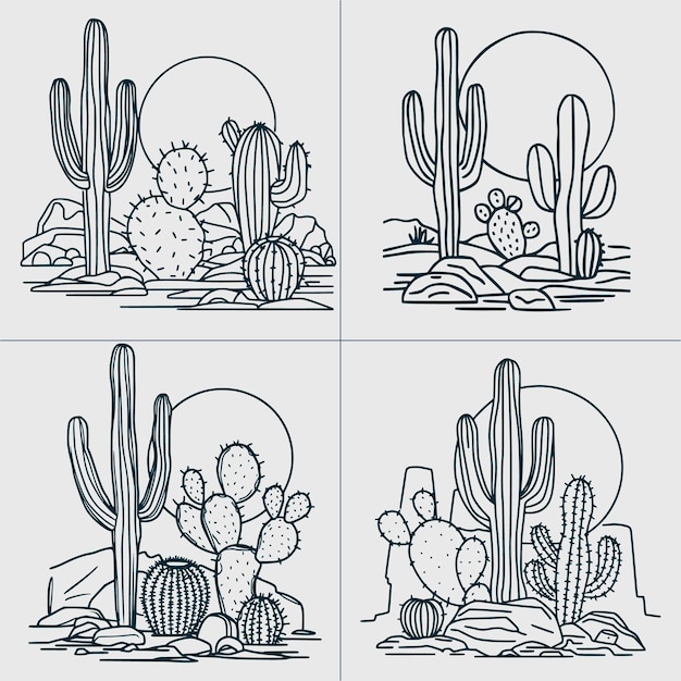 desert cactus svg desert landscape svg western cactus svg western scene svg southwestern svg