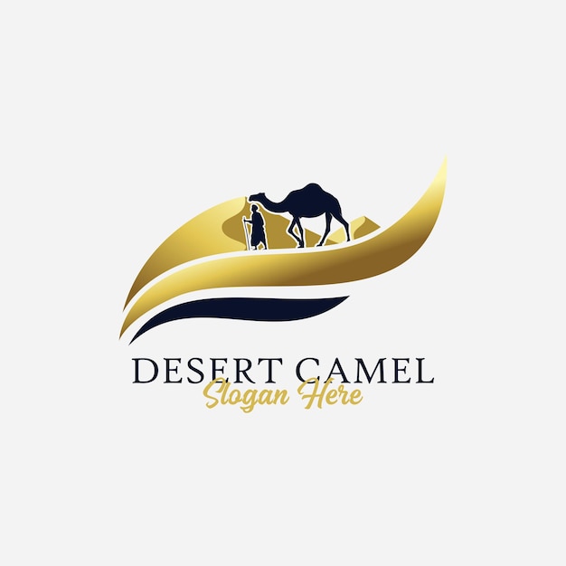 Desert camel logo design template